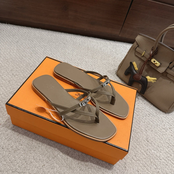HM Miss Sandal Taupe in Calfskin 959972