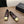 CC Square-Toe Mary Jane Flats Black Gold Lambskin 961513