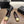 CC Square-Toe Mary Jane Flats Black Gold Lambskin 961513