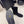 CC Mid-Calf Boots 4CM Gold Chain Charm Black Suede 961499