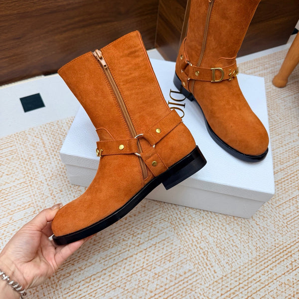CD Bolt Ankle Boots Strap Brown Suede 973984