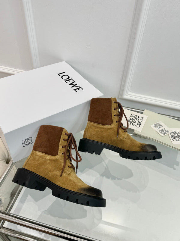 LW Sierra Combat Ankle Boots Light Brown Suede 984778