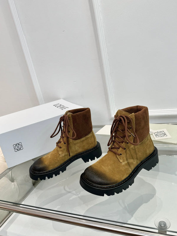 LW Sierra Combat Ankle Boots Light Brown Suede 984778