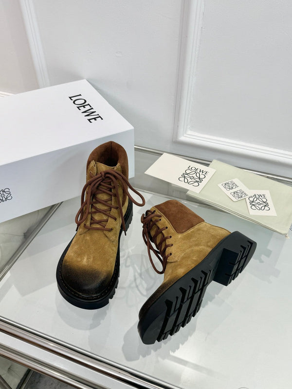LW Sierra Combat Ankle Boots Light Brown Suede 984778