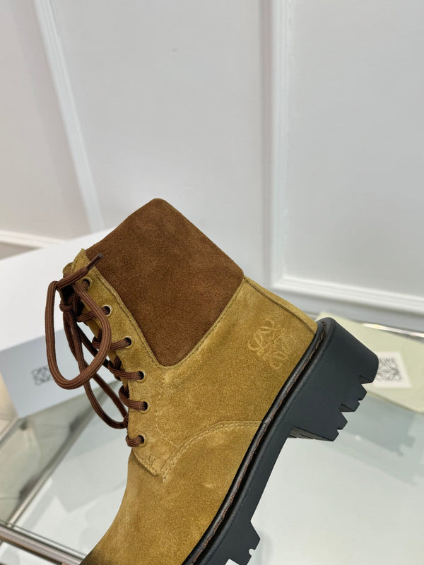 LW Sierra Combat Ankle Boots Light Brown Suede 984778