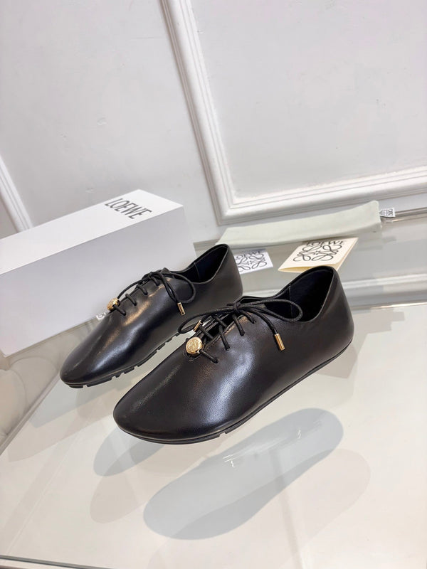 LW Pebble Lace-Up Shoes Black Nappa Sheepskin 984751