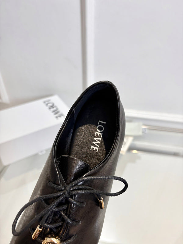 LW Pebble Lace-Up Shoes Black Nappa Sheepskin 984751