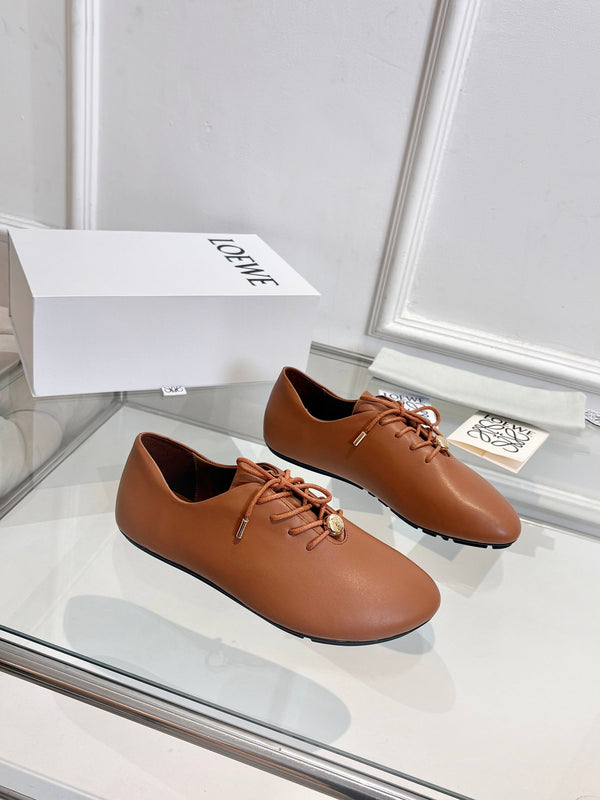 LW Pebble Lace-Up Shoes Brown Nappa Sheepskin 984749