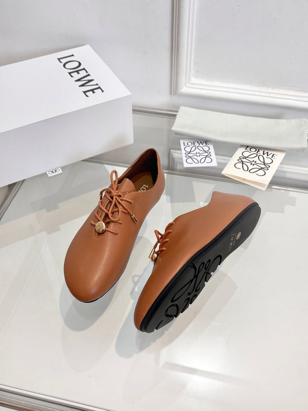LW Pebble Lace-Up Shoes Brown Nappa Sheepskin 984749