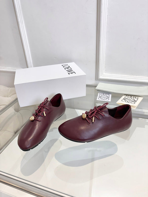 LW Pebble Lace-Up Shoes Burgundy Nappa Sheepskin 984748