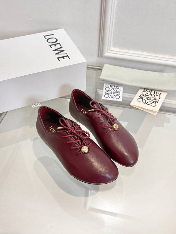 LW Pebble Lace-Up Shoes Burgundy Nappa Sheepskin 984748