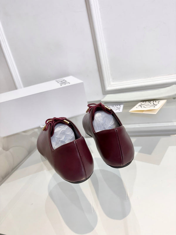 LW Pebble Lace-Up Shoes Burgundy Nappa Sheepskin 984748