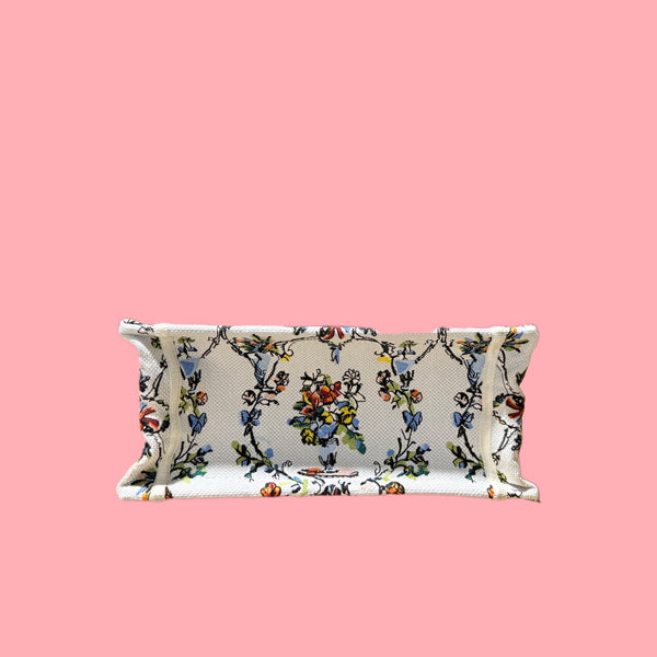 CD Book Tote Floral Embroidery Canvas 164660