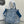 CD Book Tote With Strap Toile de Jouy Floral Garden Embroidery Blue Canvas 164670
