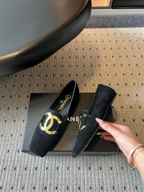 CC Logo Loafers Black Suede 984399