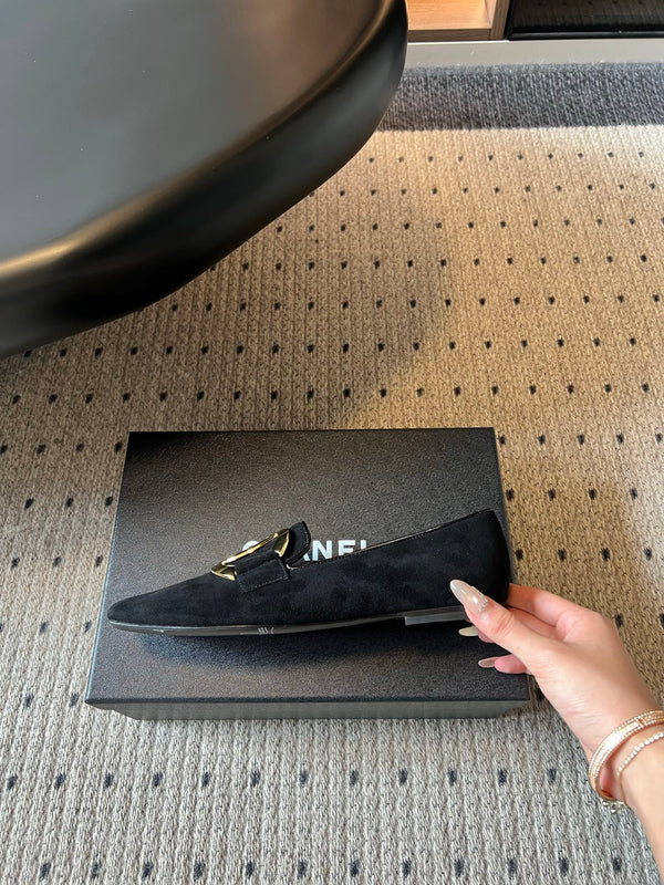 CC Logo Loafers Black Suede 984399