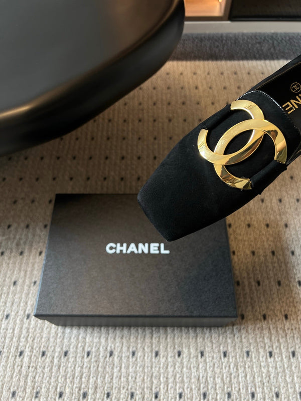 CC Logo Loafers Black Suede 984399
