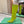 BLC Cagole Knee-High Boots 9.5cm Neon Green Leather 985499