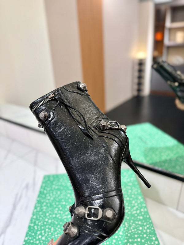 BLC Cagole Mid-Calf Boots 9.5cm Black Leather 985489