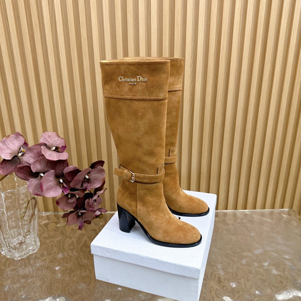 CD D-Town Heeled Knee-High Boots Light Brown Suede 955998