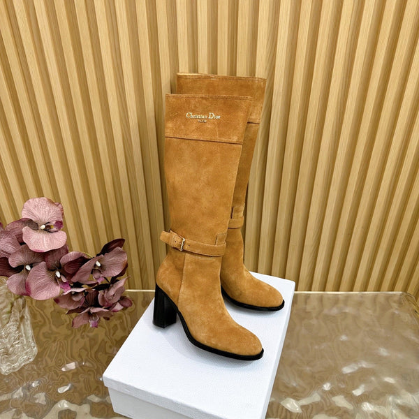 CD D-Town Heeled Knee-High Boots Light Brown Suede 955998