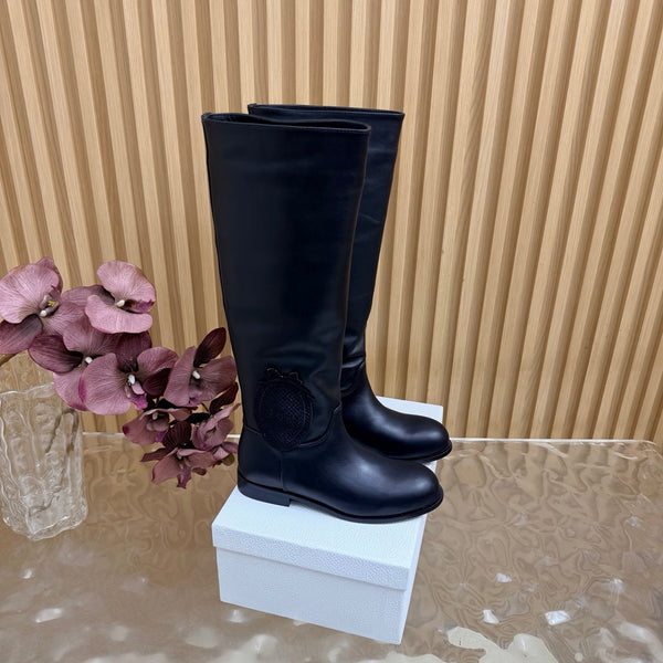 CD 26s Knee-High Boots Black  Suede Leather 955992