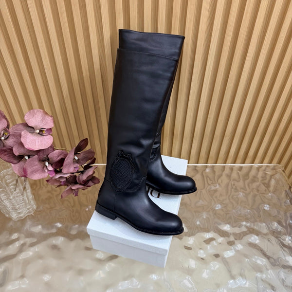 CD 26s Knee-High Boots Black  Suede Leather 955992