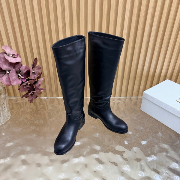 CD 26s Knee-High Boots Black  Suede Leather 955992