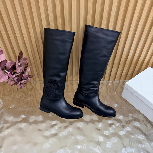 CD 26s Knee-High Boots Black  Suede Leather 955992