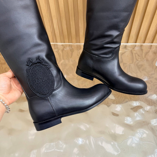 CD 26s Knee-High Boots Black  Suede Leather 955992