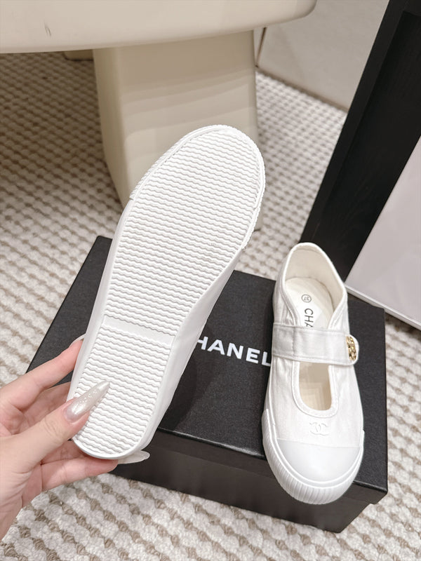 CC 26S Mary Jane Canvas Sneakers White 990205