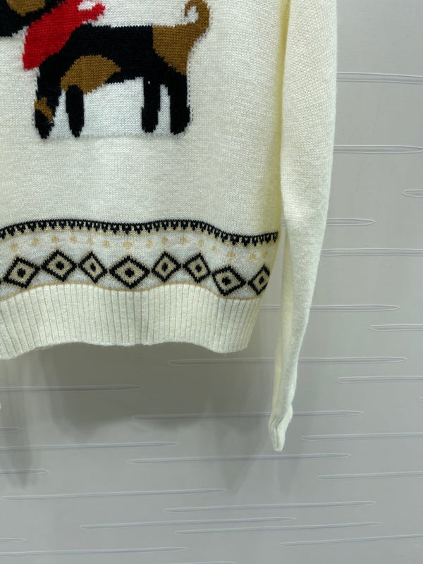 Max 26s Animal Print Knit Long Sleeve Wool 423845