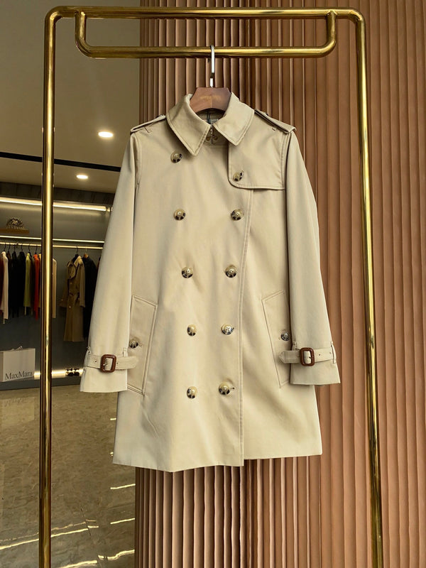 BRR Heritage Short Trench Coat Beige Gabardine 427305