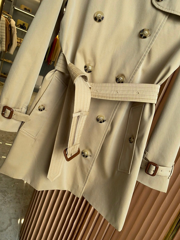 BRR Heritage Short Trench Coat Beige Gabardine 427305
