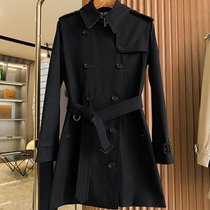 BRR Heritage Short Trench Coat Black Gabardine 427306