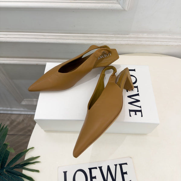 LW 26S Origami Slingback Pumps 4.5cm Brown Leather 111587