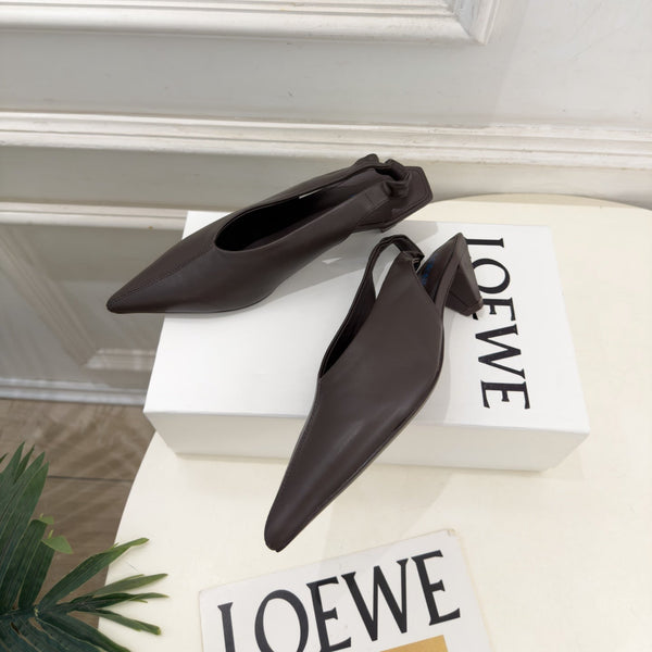LW 26S Origami Slingback Pumps 4.5cm Chocolate Leather 111585