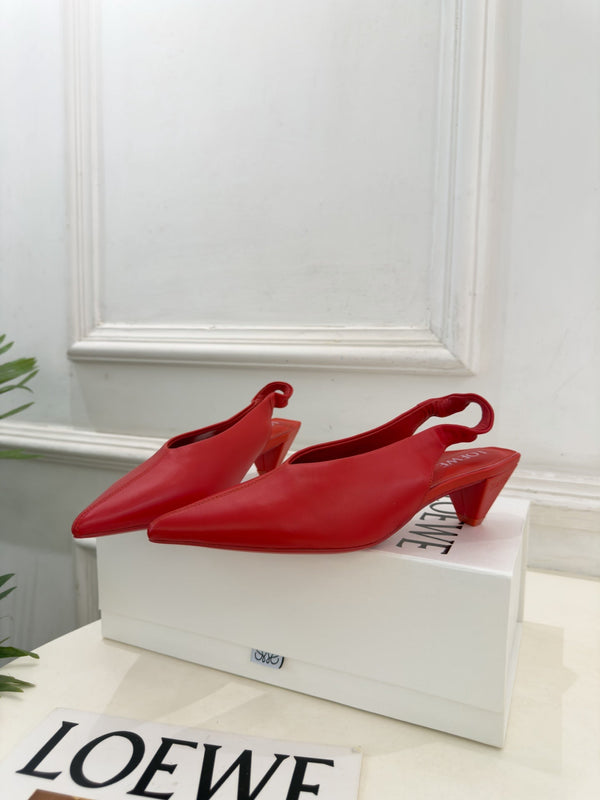 LW 26S Origami Slingback Pumps 4.5cm Red Leather 111584