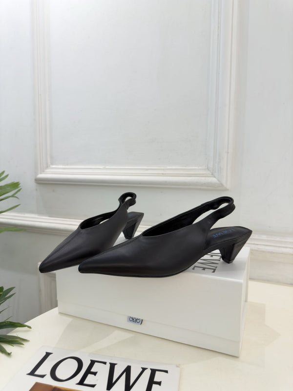 LW 26S Origami Slingback Pumps 4.5cm Black Leather 111582