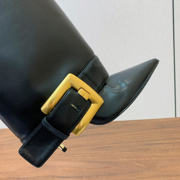 BM 26S Fold-Over Gaiter Boots 8.5cm Black Leather 111367