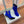 BM 26S Open-Toe Ankle Boots 9.5cm Gold Buttons Stiletto Dark Blue Suede 111320