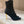 BM 26S Moneta Monogram Lace-Up Boots Peep-Toe Black Knit 111315