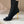 BM 26S Moneta Monogram Lace-Up Boots Peep-Toe Black Knit 111315