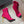 BM 26S Moneta Monogram Lace-Up Boots Peep-Toe Hot Pink Knit 111313