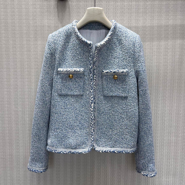 CE Jacket Braided Trim Light Blue Wool 430378