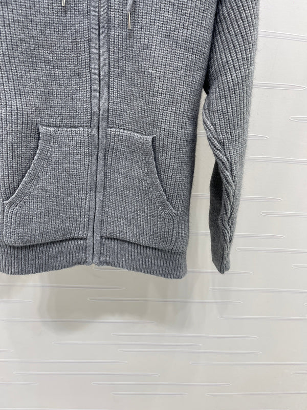 CE 26S Hooded Cardigan Triomphe Logo Ribbed Wool 430324