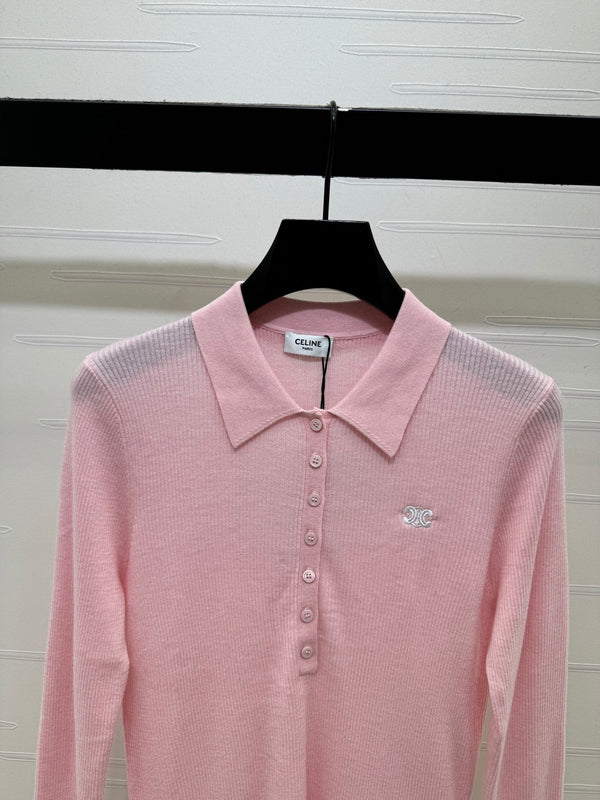 CE 26S Knit Polo Top Embroidered Emblem Tencel 430298