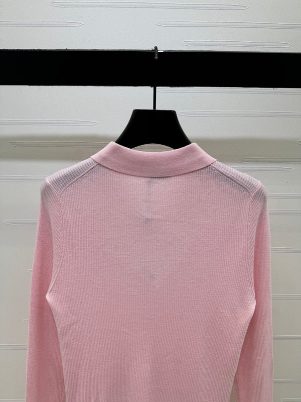 CE 26S Knit Polo Top Embroidered Emblem Tencel 430298