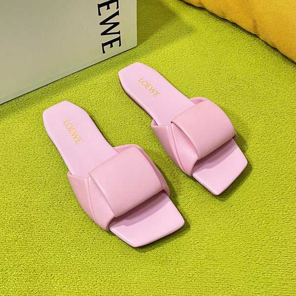 LW 26S Origami Slide Sandals Pink Leather 137668