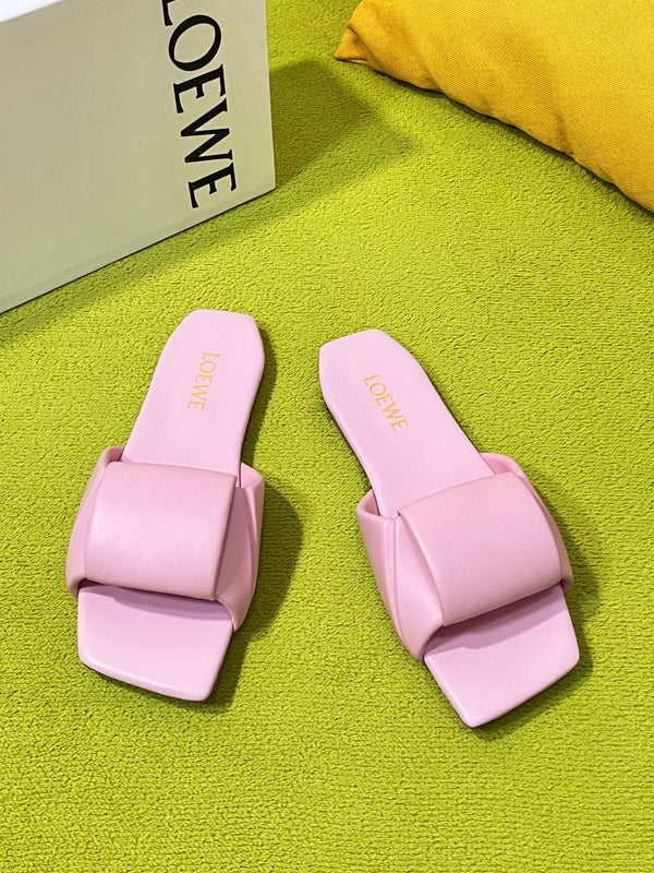LW 26S Origami Slide Sandals Pink Leather 137668